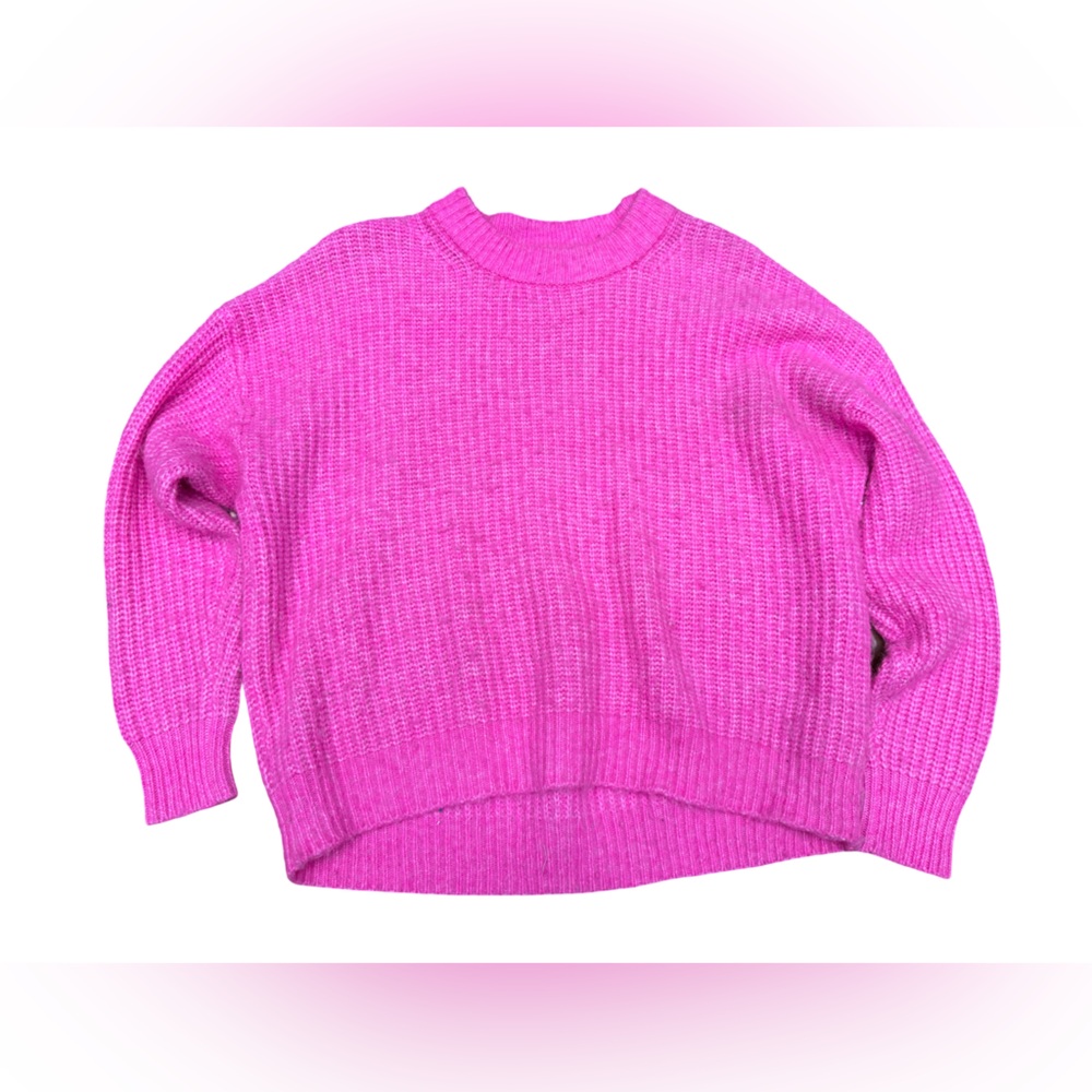 Aerie Bright Pink Crew Neck Sweater